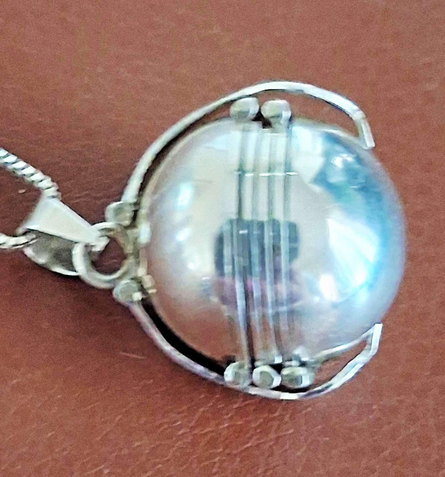 Vintage Taxco Mexico 925 Sterling Silver Folding 6-Photo Ball Locket Necklace
