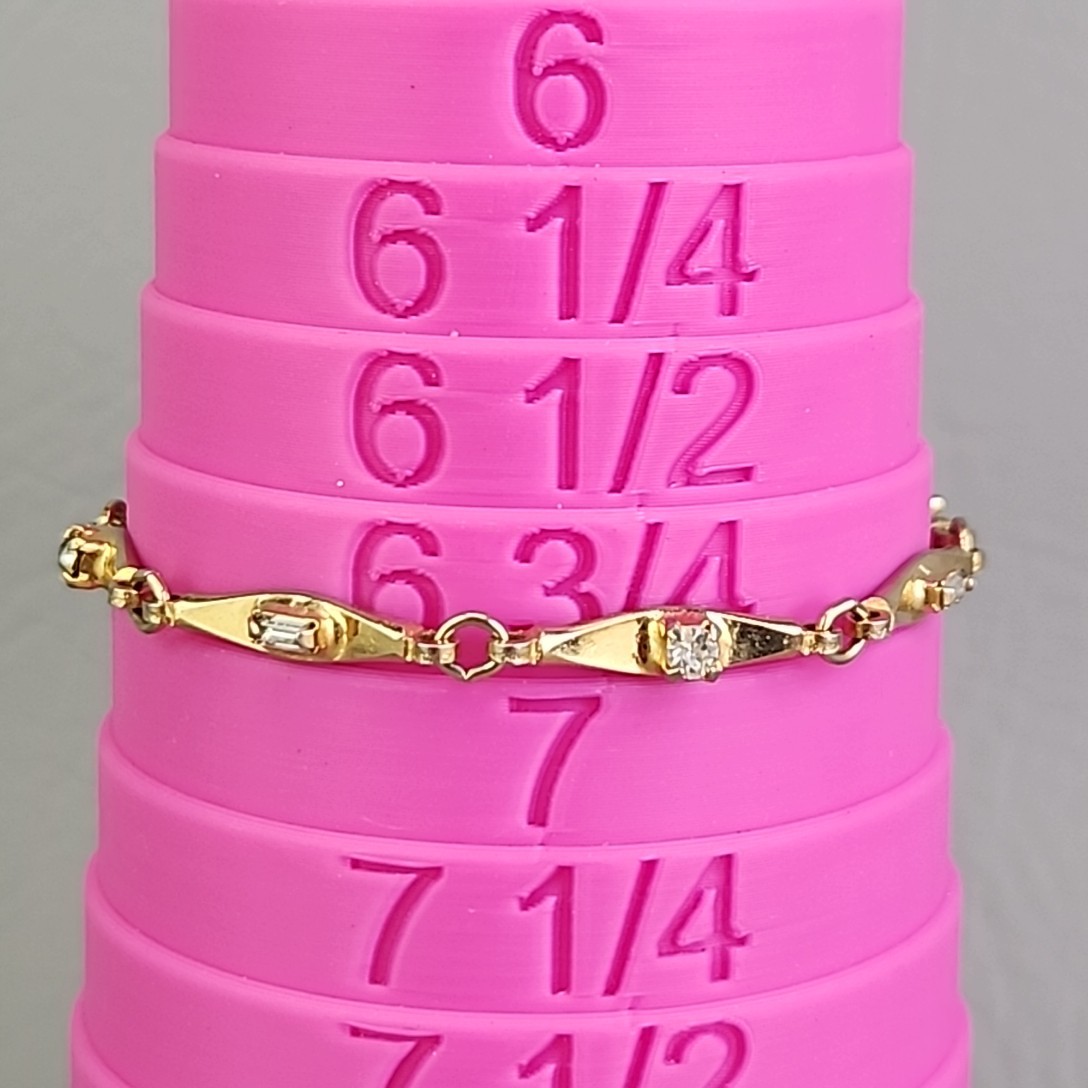Chain Bracelet Lot of 4 Charm Rhinestone Gold Tone 6.75″