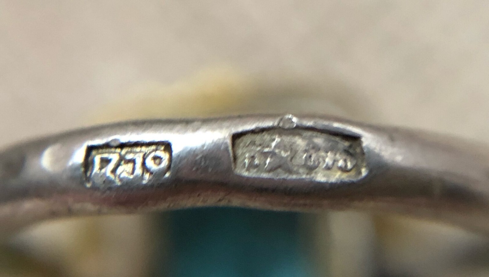 Estate Jewelry Vintage Ring Soviet Sterling Silver 875 Aquamarine Size 6 USSR