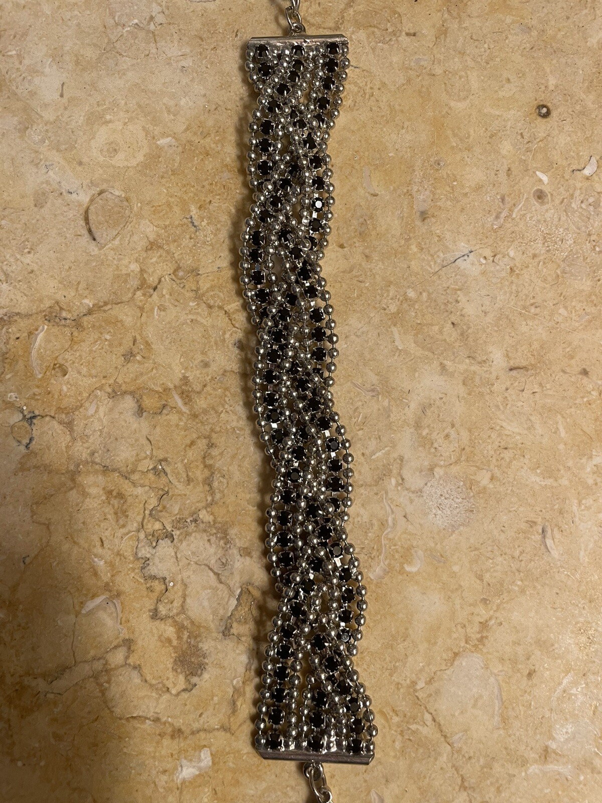 Poggi Paris Wide Adjustable Rhinestone Bracelet. YES! THAT SPARKLE IS REAL!