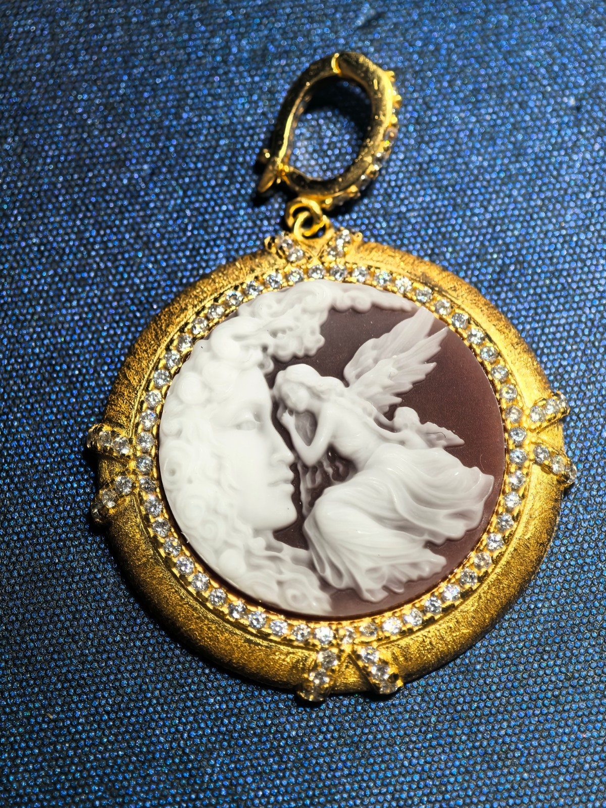 925 sterling silver red Agate Cameo vintage jewelry Pendant estate jewelry