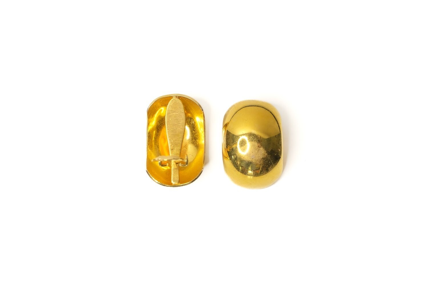 Dior Women’s Gold Tone Half Hoop Dome Clip On Earrings Large