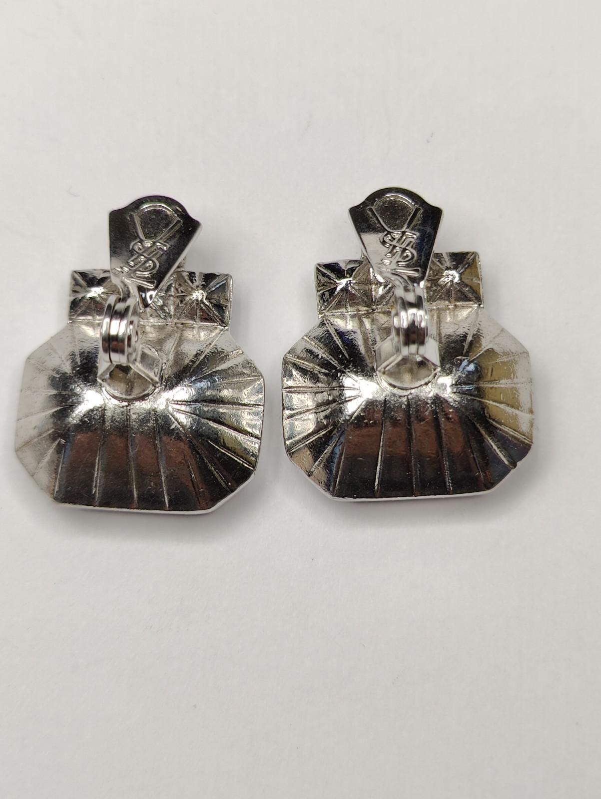 Vintage Saint Laurent Red Rhinestone ClipBack Earrings