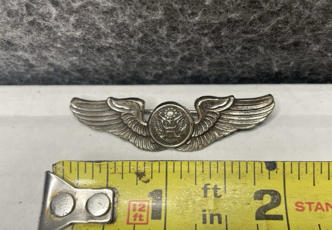 Vintage WWII Sterling Silver Air Force Or Army Air Corps Pin Brooch Wings