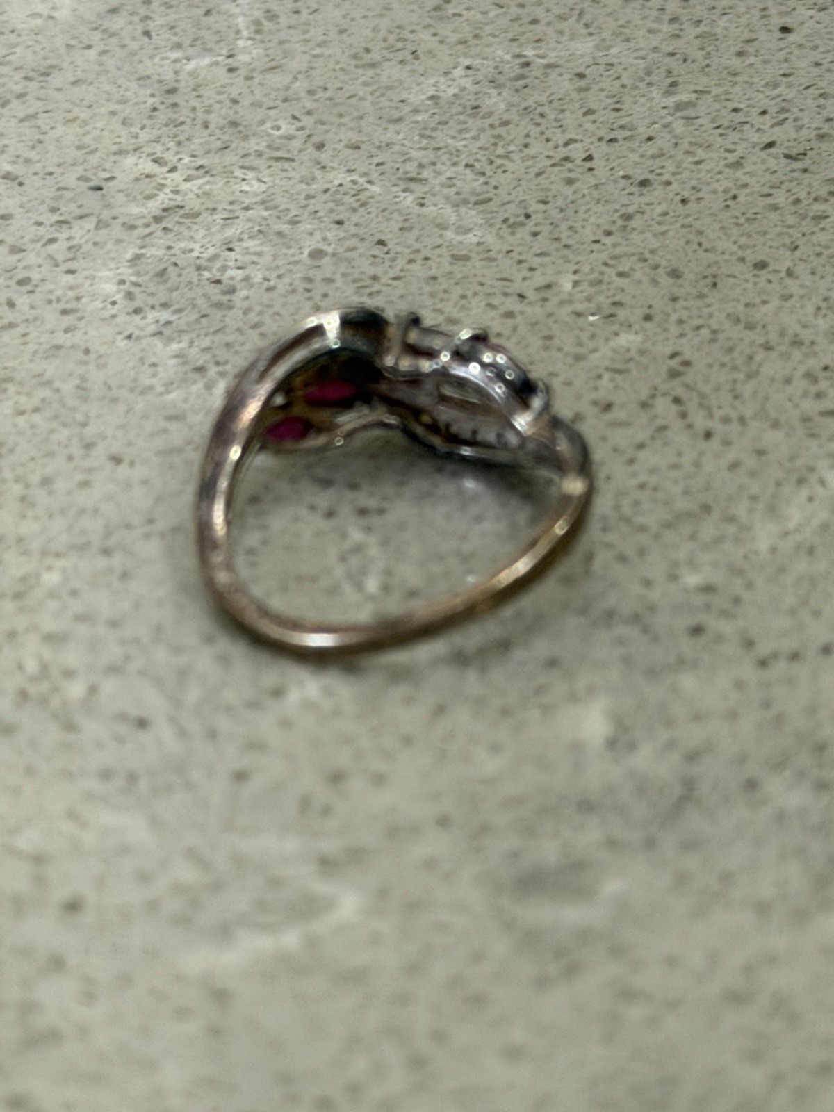 Vintage 925 Sterling Silver Ruby Ring Size 6.75