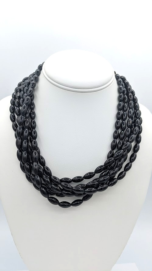 Vintage JAY KING Cherry Amber Beaded Necklace Sterling Silver Multi Strand