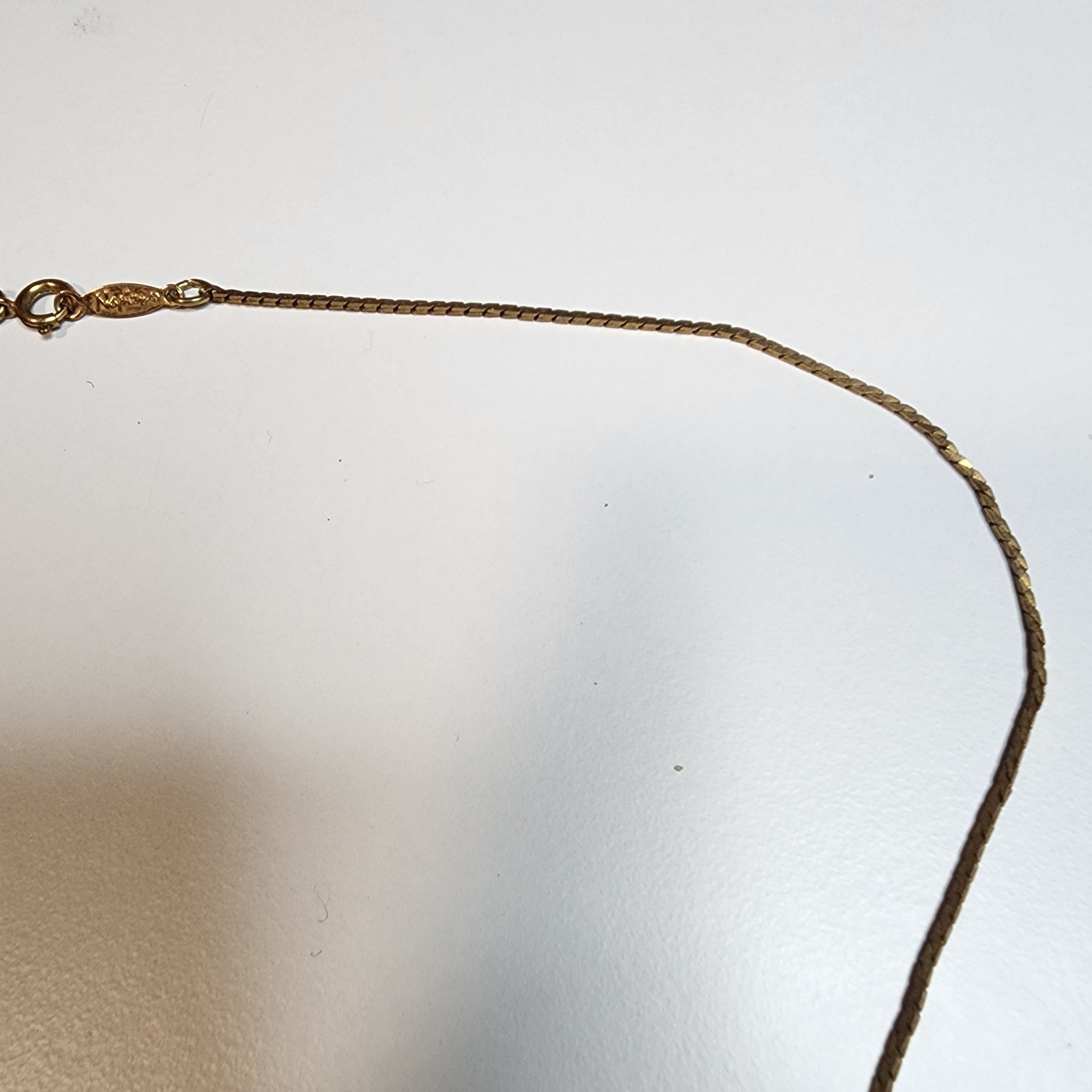 Vintage Napier Gold Tone Serpentine Necklace 20″ Chain Snake Signed Estate Nice