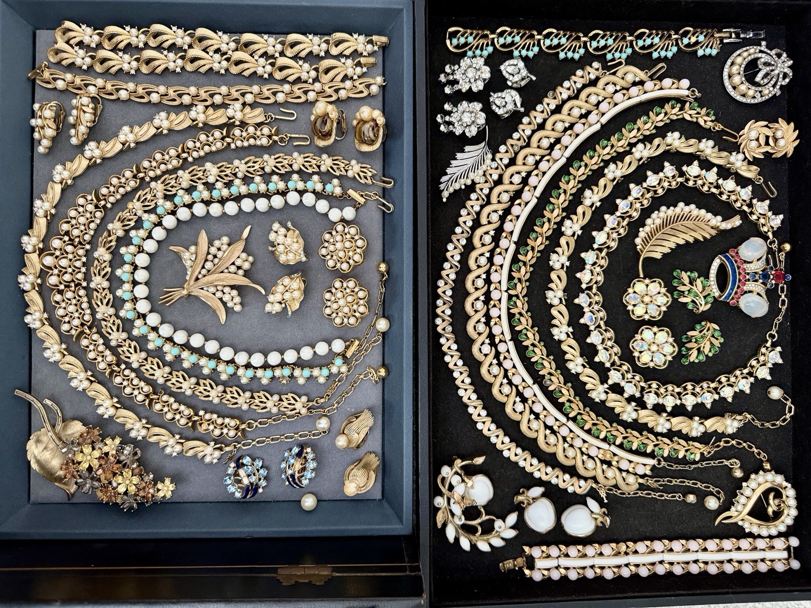 Vintage 100% CROWN TRIFARI Jewelry Lot Missing Stones Minor Repairs 38 Pieces