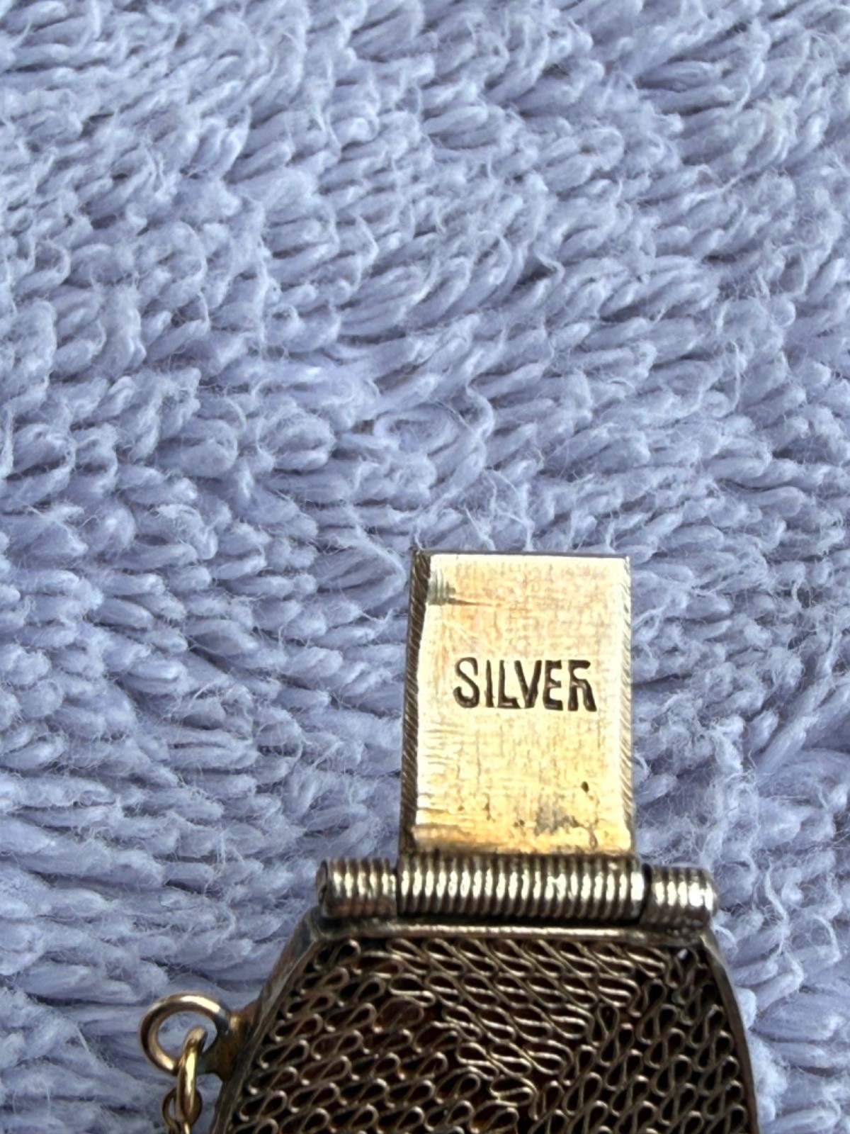 Chinese Export Silver Gilt Filigr Bracelet with Enamel and Tiger’s Eye Cabochons