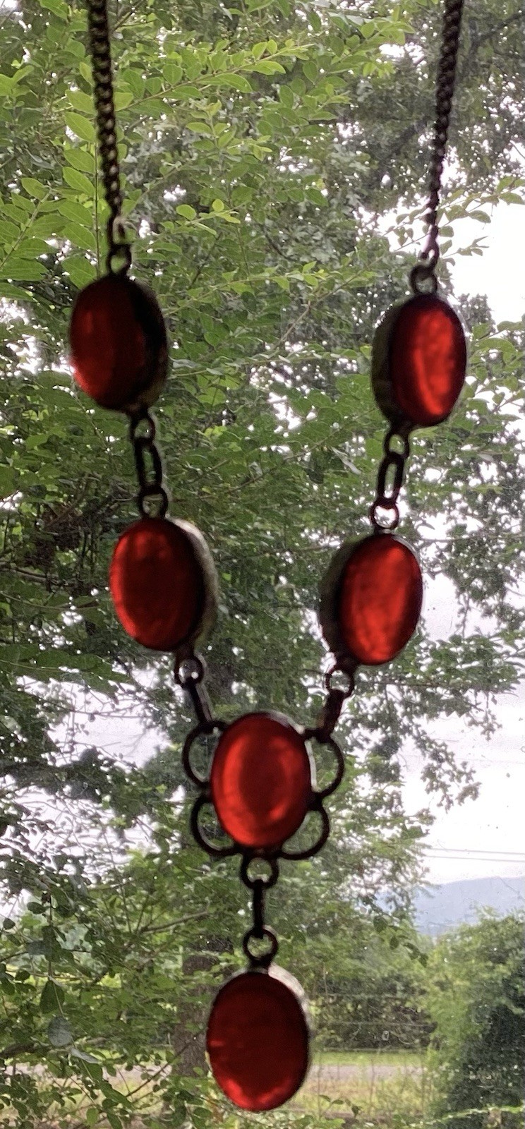Vintage Neckless Cornelian 925 Silver Chain 19 Inch In The Gift Box