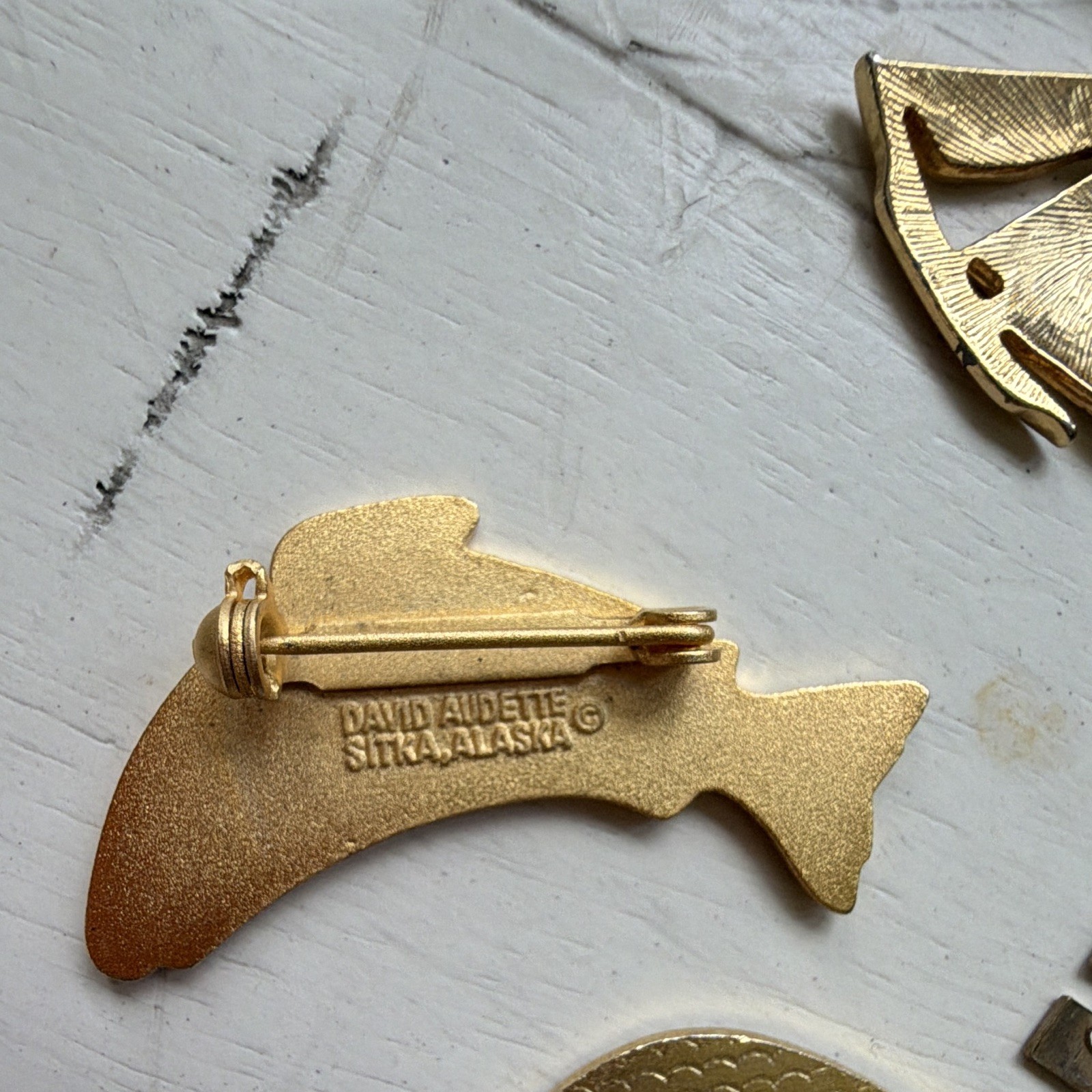 1 vintage David Audette fish pin with 4 other nautical beauties