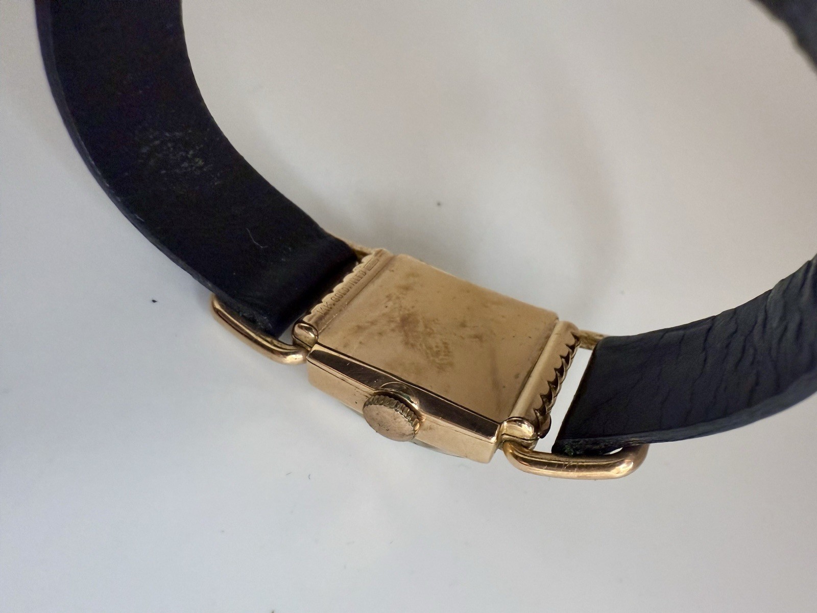 Vintage Lord Elgin Drivers Fancy Case Champagne Dial Watch! (It Works).