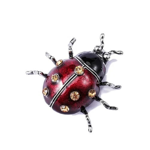 Enamel Rhinestone Ladybug Brooch Pin Vintage Style Insect Jewelry Gift NEW US