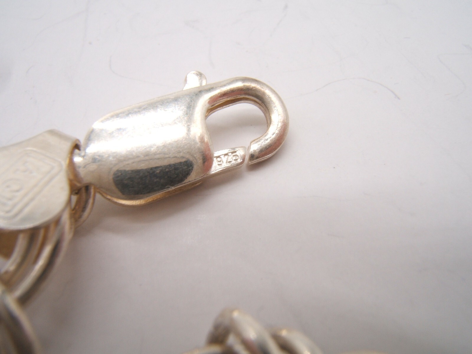 STERLING SILVER DOUBLE LINK CHARM BRACELET ITALY SIGNED AGI 7”