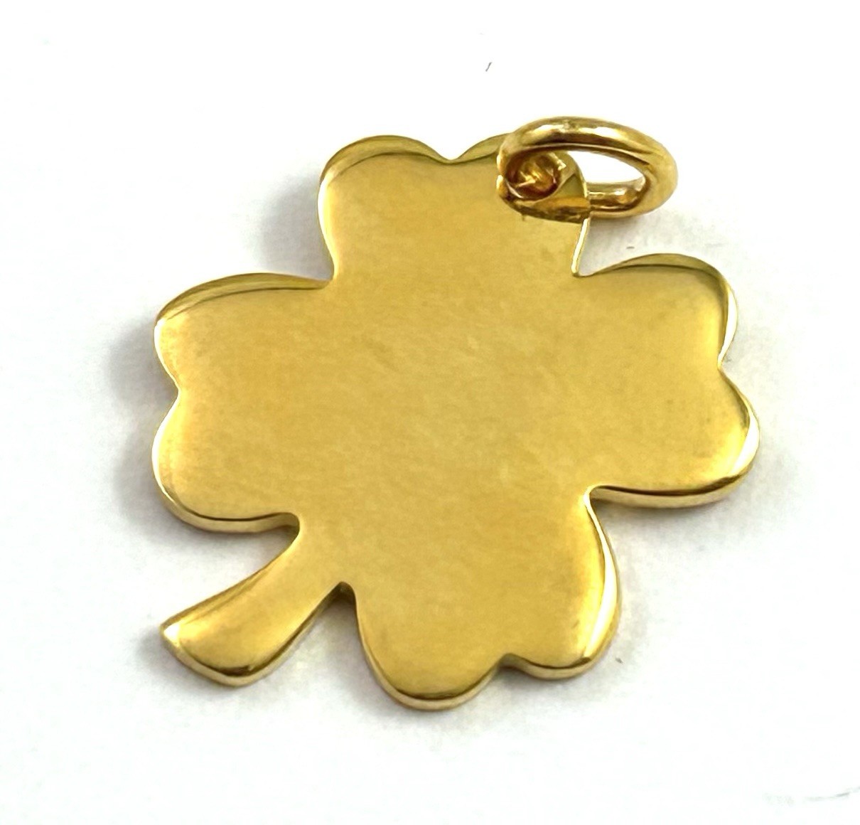 Vintage Charm Four Leaf Clover Pendant Lucky Charm Shamrock Gold Plated Jewelry