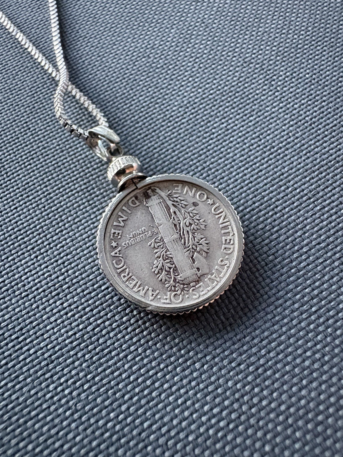 Beautiful Silver Mercury Dime Necklace • Authentic Silver Coin • 20in Adjustable