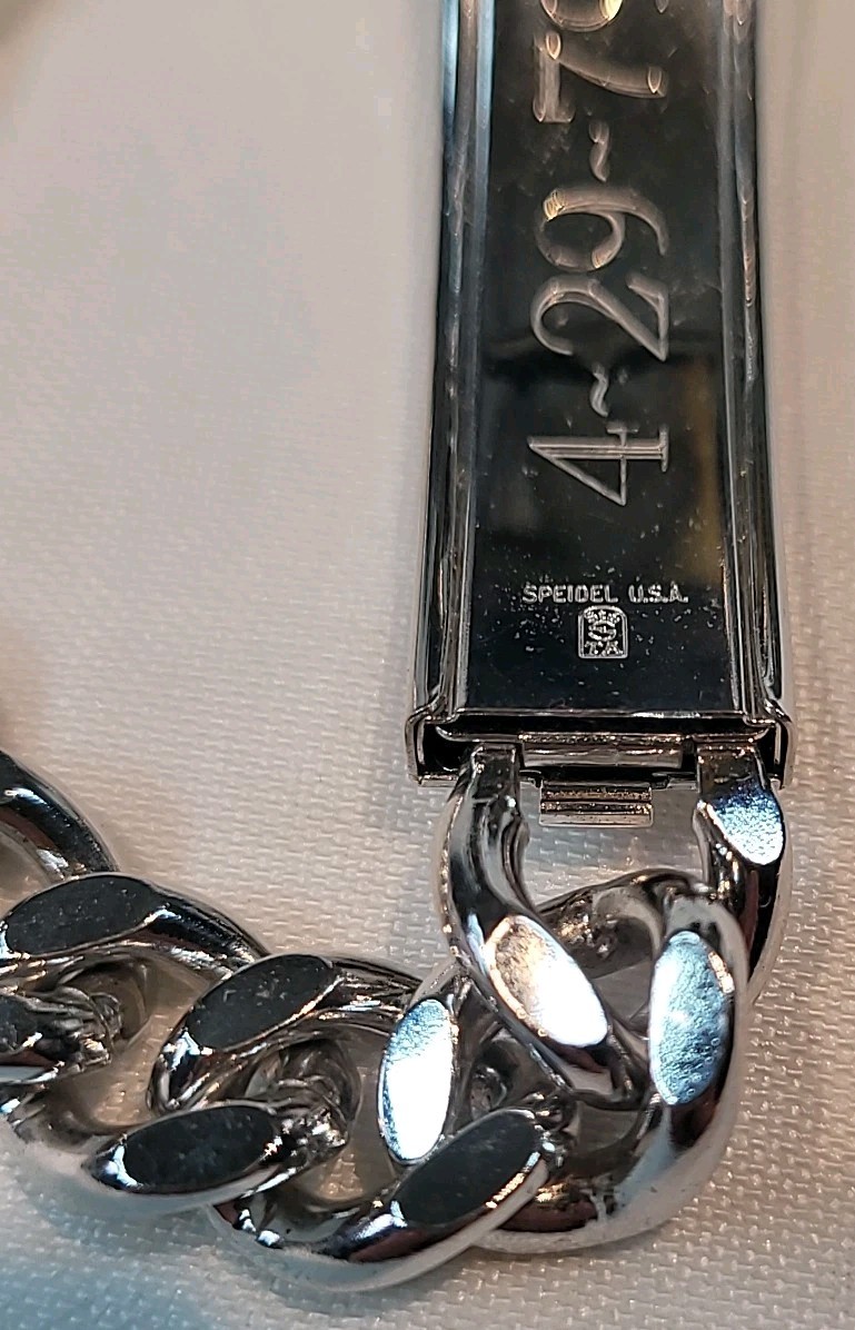 Vintage “Ste TA Speidel U S” ID Dog Tag Bracelet Stainless Steel Chain DAVID