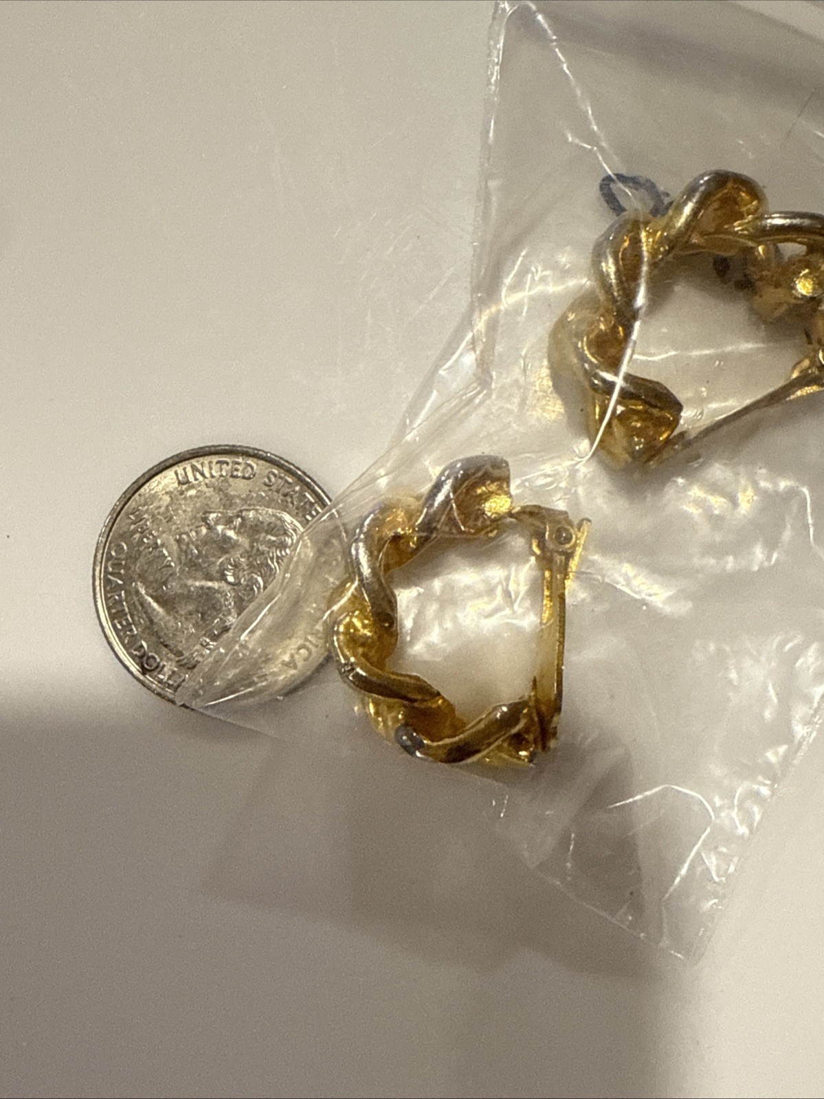 Vintage Signed YSL Yves Saint Laurent Gold Tone Clip On Earrings