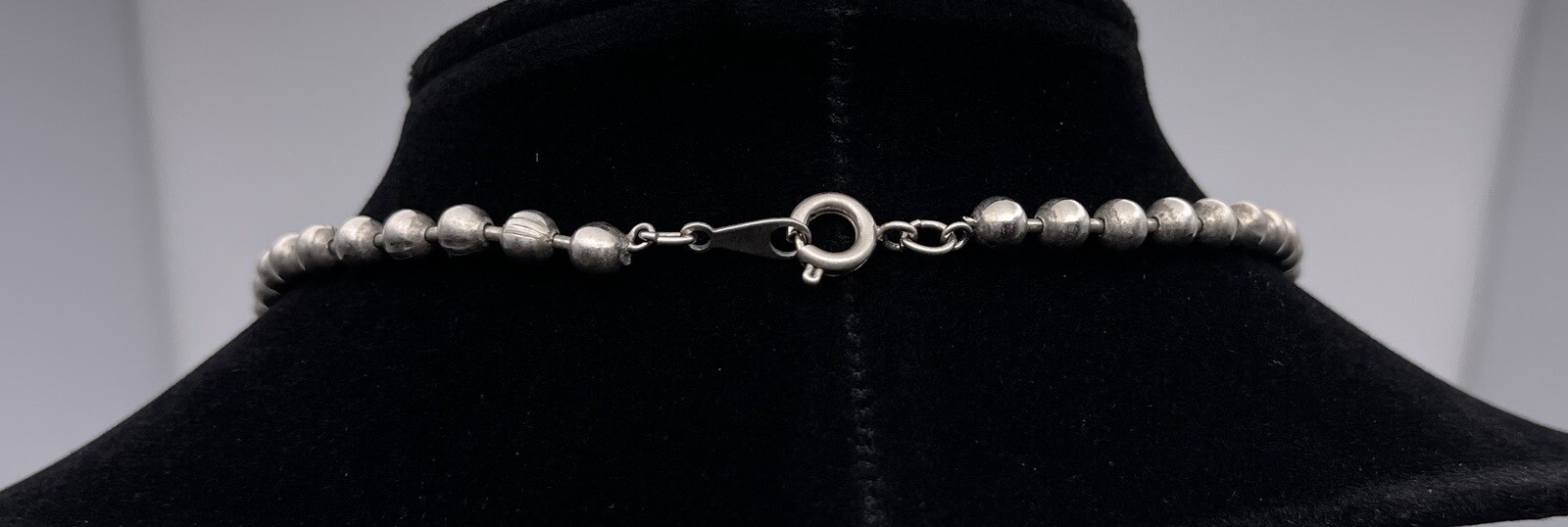 Vintage Silver Tone Ball Bearings Hanging Ball, Shapes & Crystal 16.5” Necklace