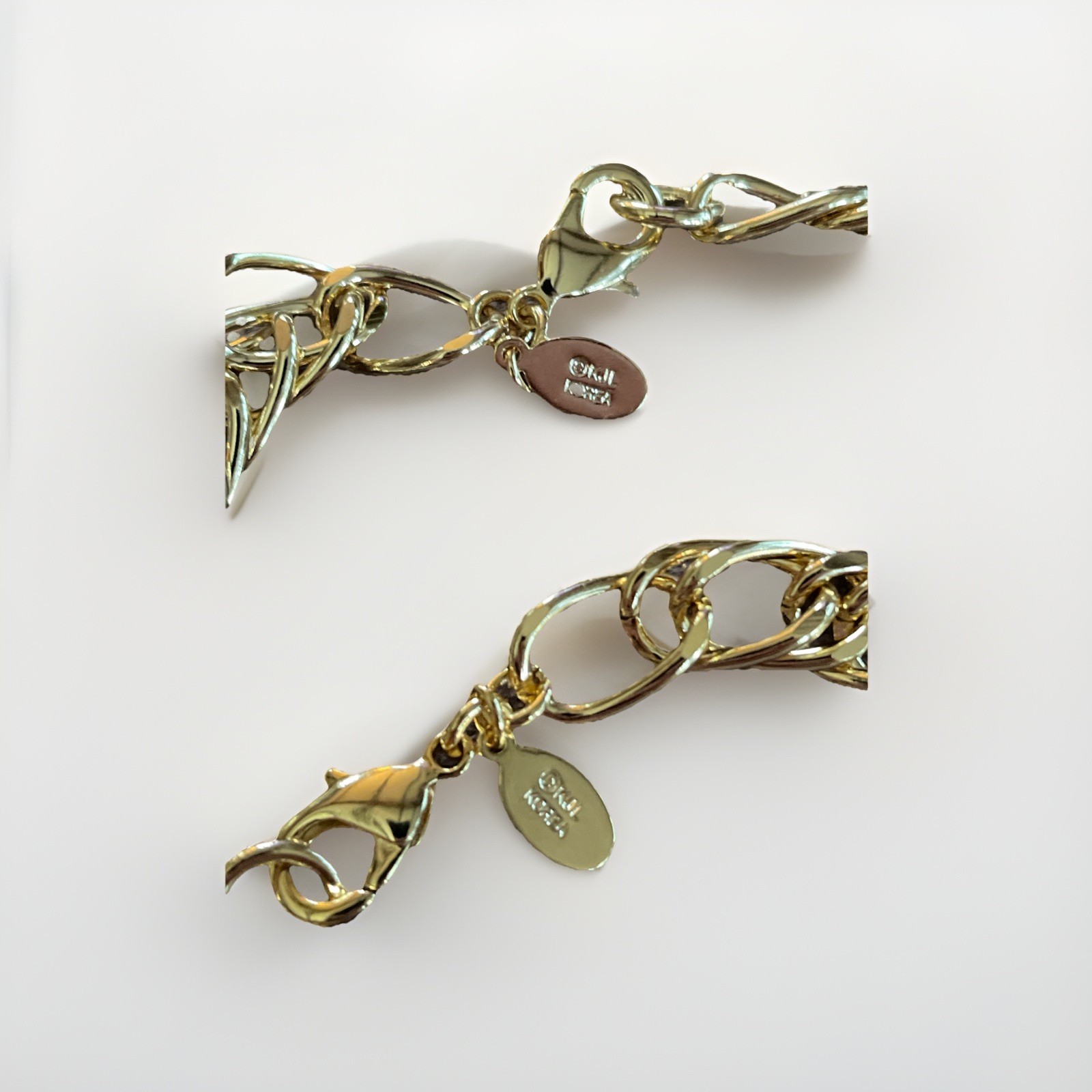 Kenneth Jay Lane KJL Set Of Two (2) Goldtone Chains One 29”L & One 24”L Vintage