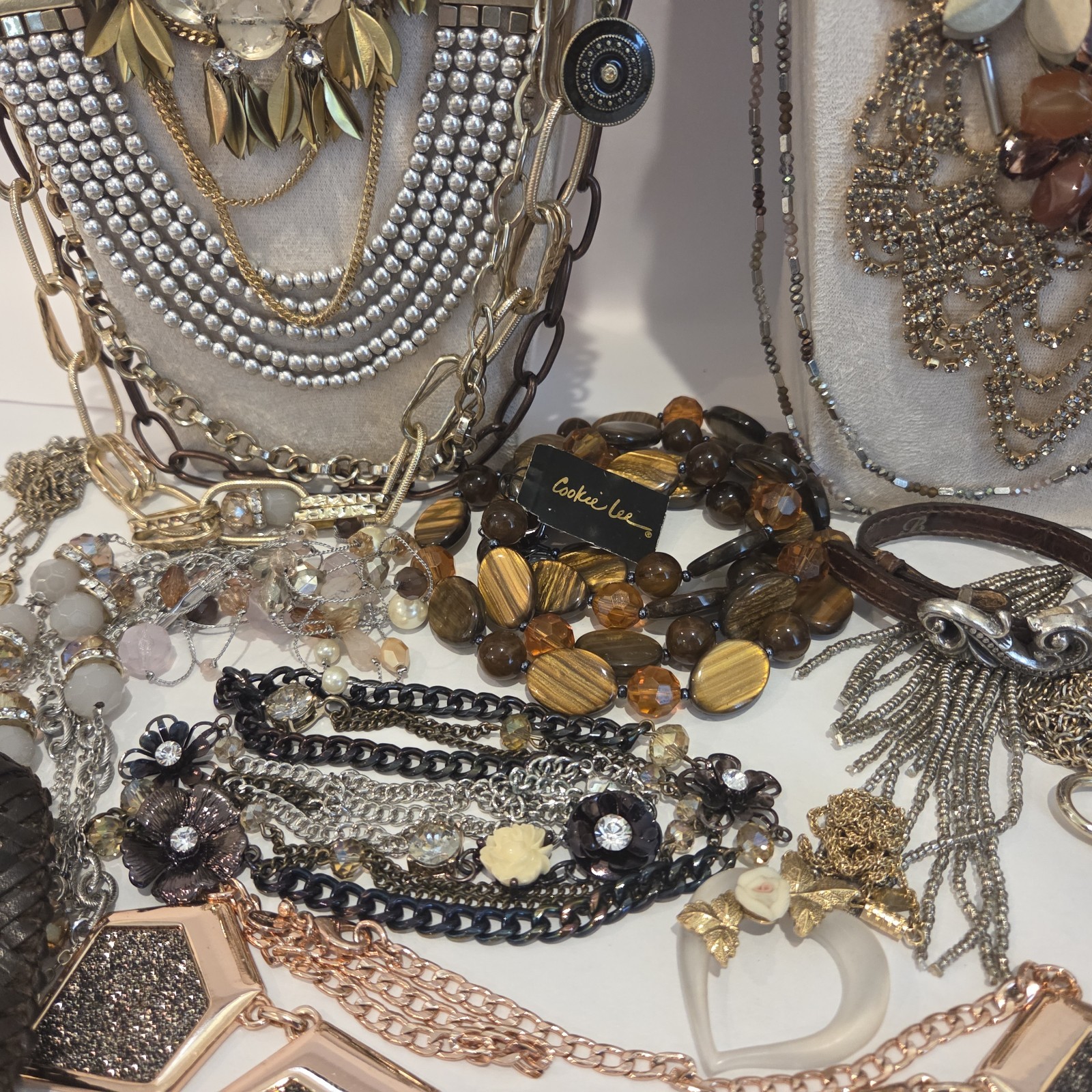 Large Lot of Signed Designer Costume Jewelry 42 Items 5.5 Lbs Cookie Lee Chico’s