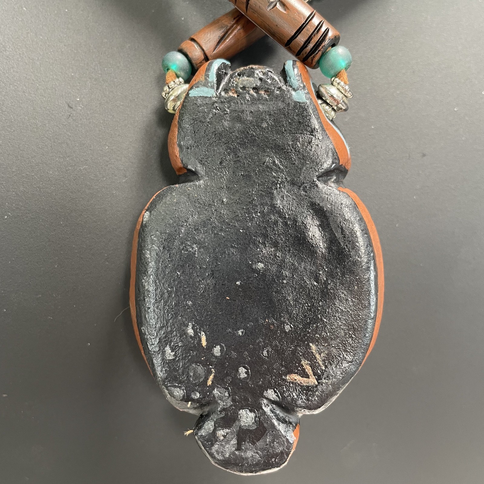 Boho Artisan Triangle Royston Turquoise w/Running Horse Turquoise beads Necklace