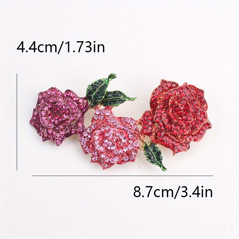 Luxurious Luxury Temperament Vintage Rose Set Brooch Accessories Jewelry Gift