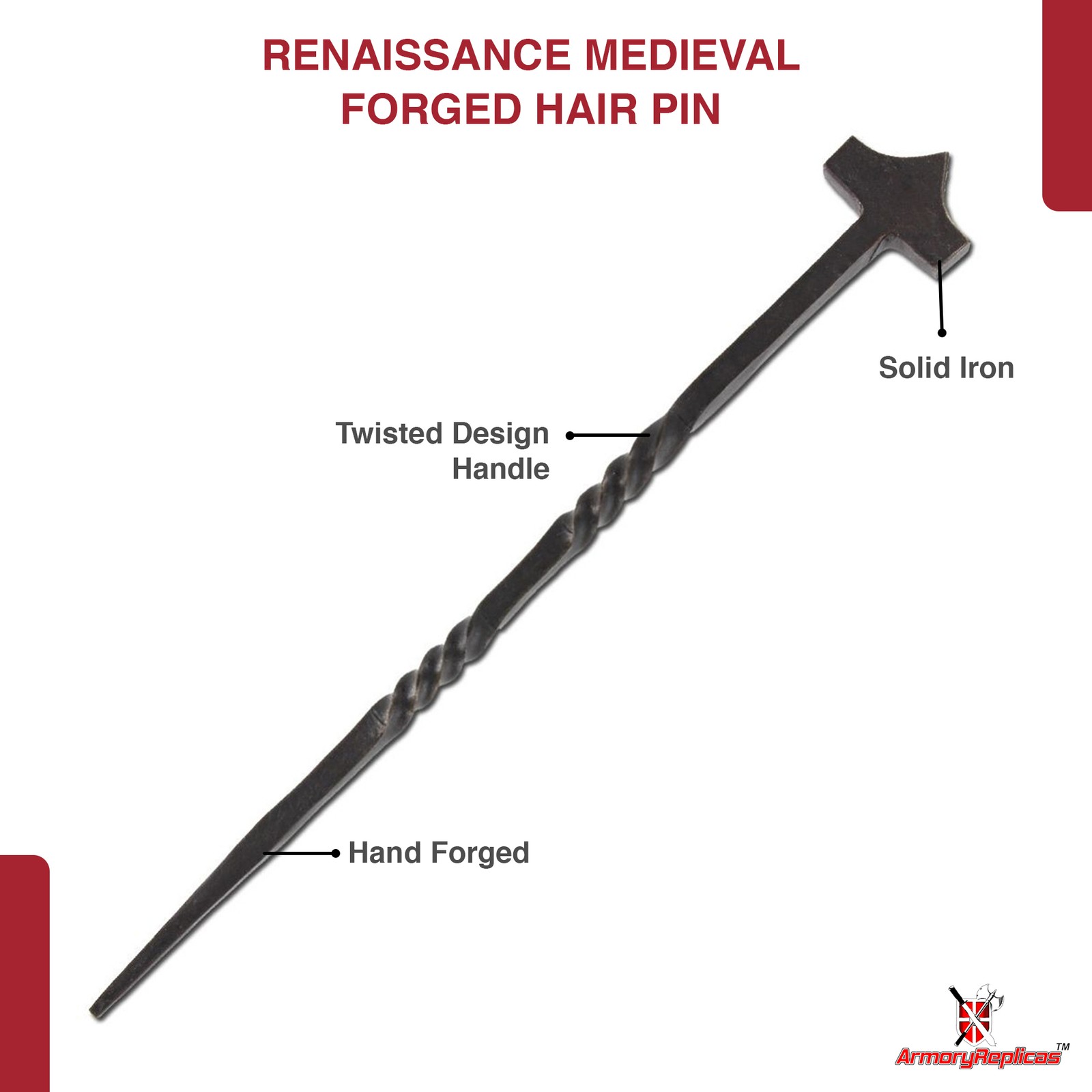 Medieval Style Forged Ice Pick Hammer – 8 Inches Long | Kitchen Utensil Tool