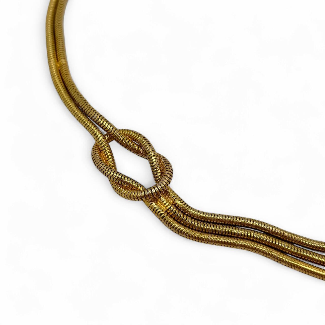 Rare Yves Saint Laurent YSL Gold Tone Snake Chain Necklace 1970s