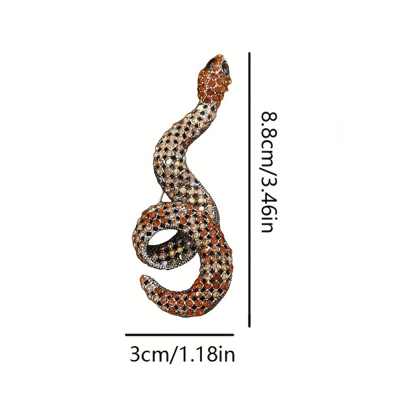 Vintage Gold Plated Brown Snake Crystal Fashion Women Charm Lady Brooch Pin Gift