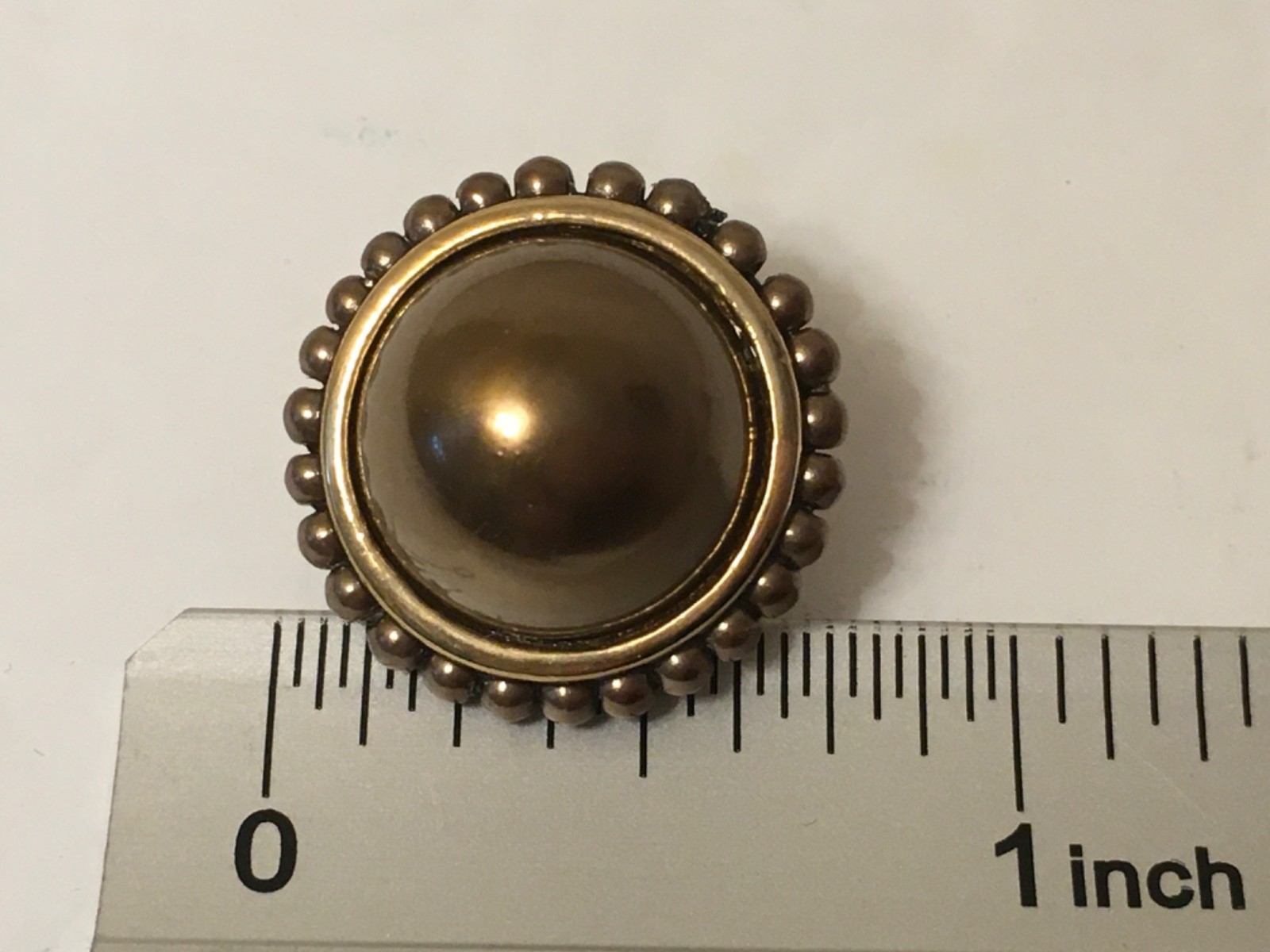 Carolee Bronze Color Cabochn New Old Stock Earrings Clip On
