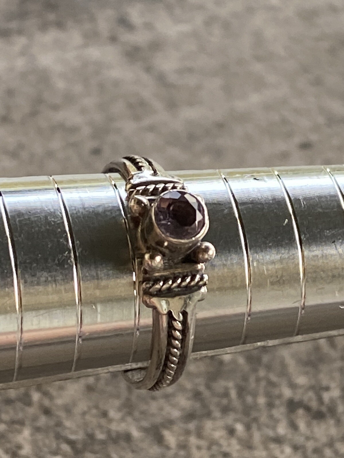 925 Sterling Silver Ring Amethyst Vintage Women Size 6.5