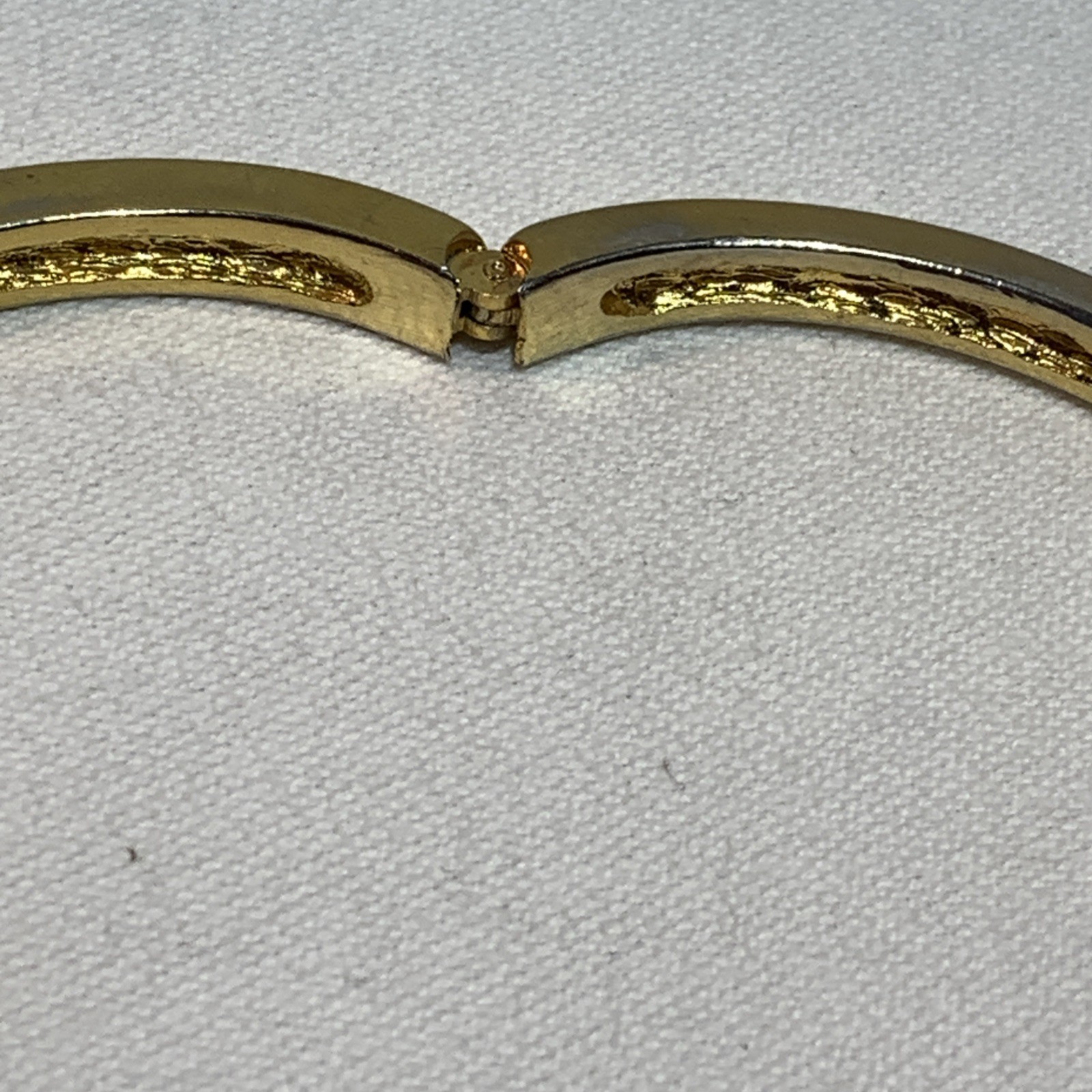 Roman Pave Crystal Bracelet Gold Tone Slim Hinged Size 6.75 VTG