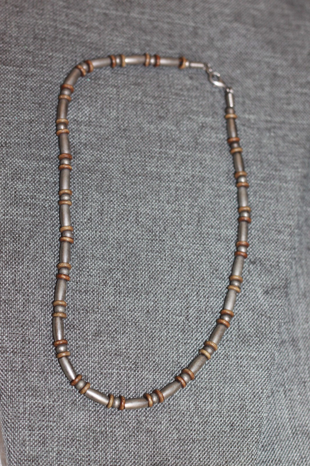 Vtg. Artisan Sterling Silver Necklace Tube Beads Men’s Women’s