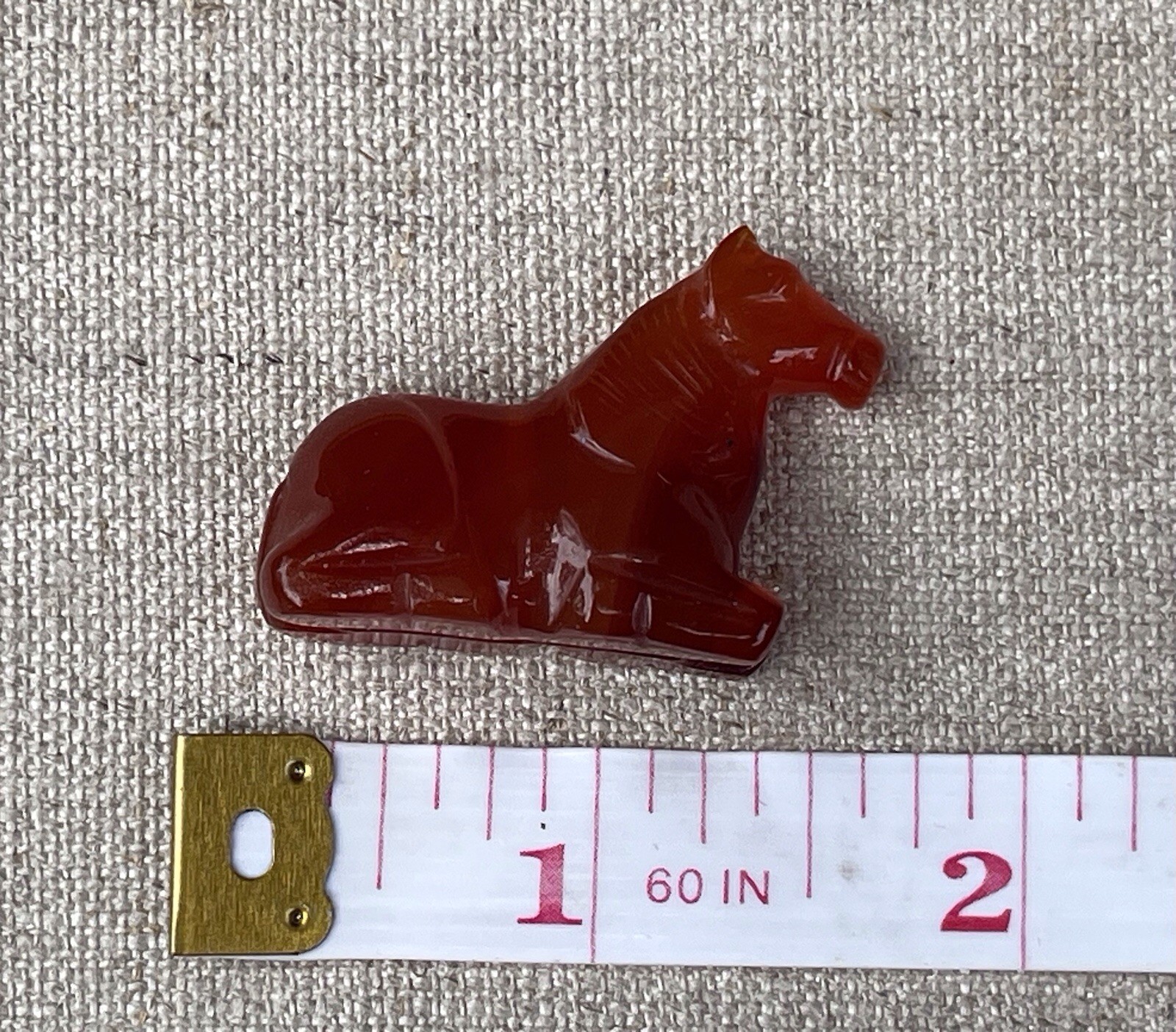 Vintage Chinese Carnelian Mini Horse Bead Pendant Necklace