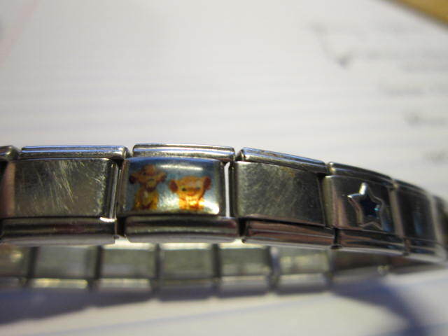 Stainless Steel Link Stretch Charm Bracelet Disney Lion King Diploma Flute Smile