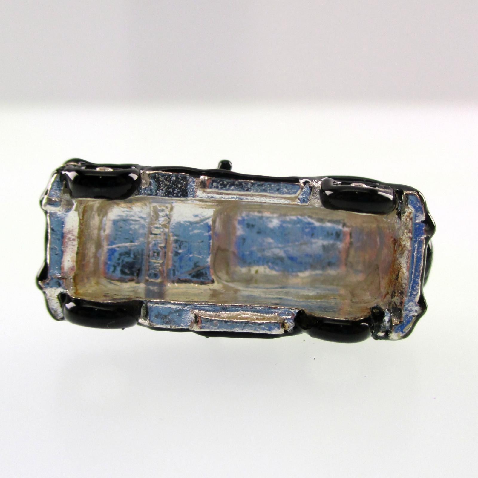 Sterling Silver and Enamel Jeep Truck Pendant for Necklace Brown County Silver