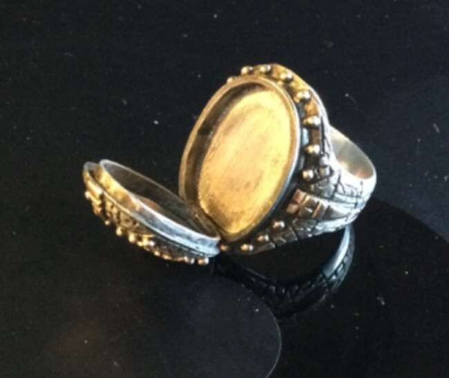 ORIGINAL WWI . USA PILOT Suicide silver/gold RING