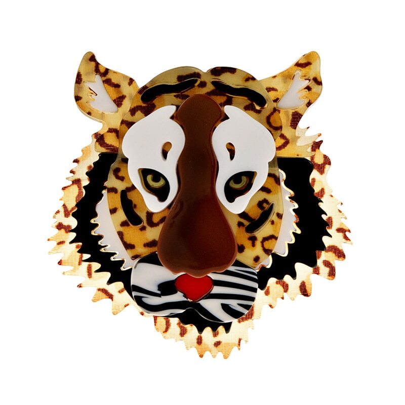 Fashion Retro Tiger Brooch Rhinestones Pin Unisex Decorative Corsage Jewelry