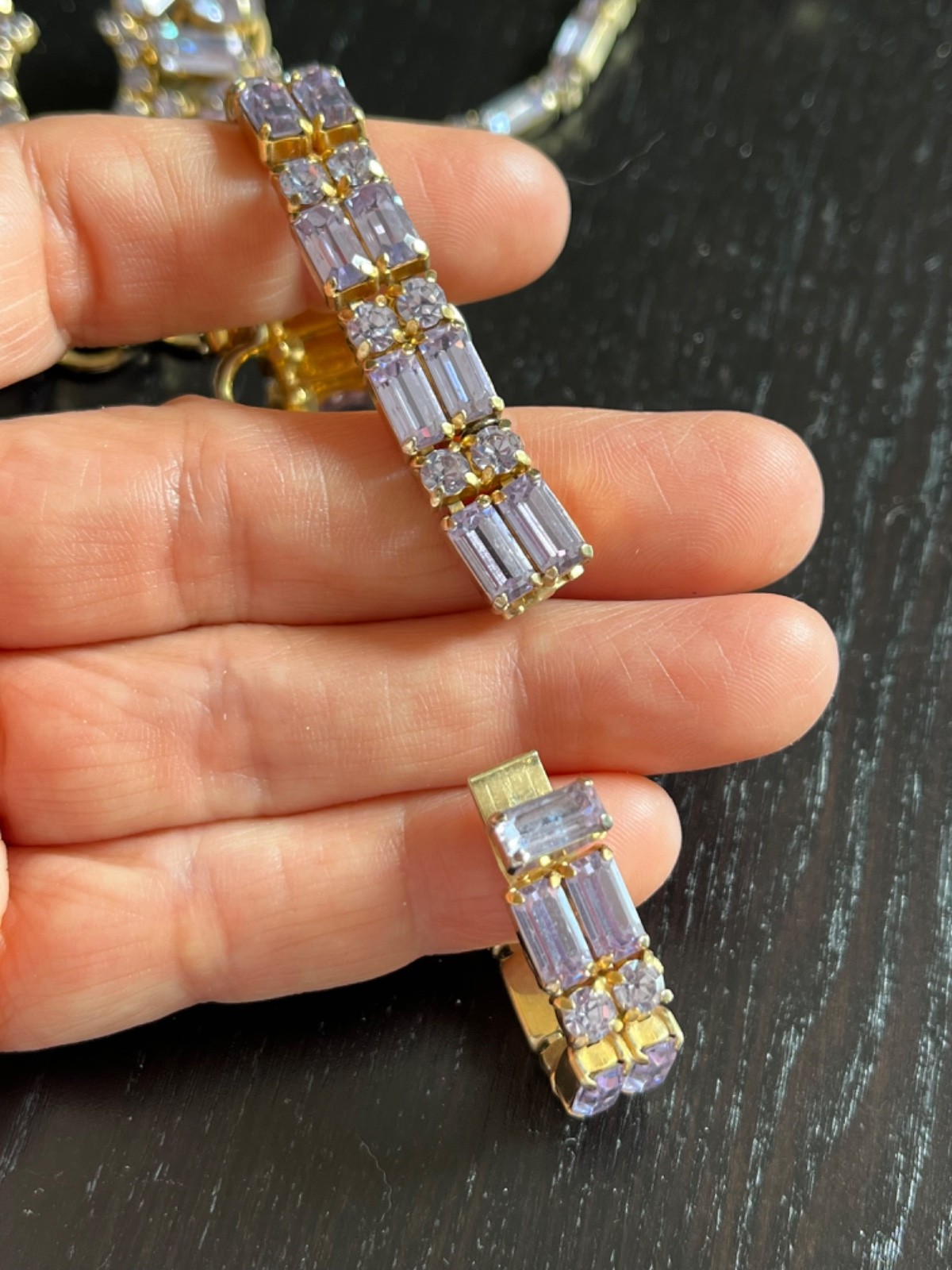 Outstanding Vintage Kramer New York Necklace Bracelet Earrings Lavendar Amethyst