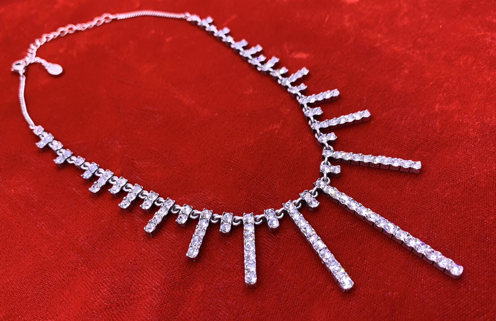 PILGRIM DANISH DESIGN Crystal Stone Collar Necklace Prom Wedding Bride Signed