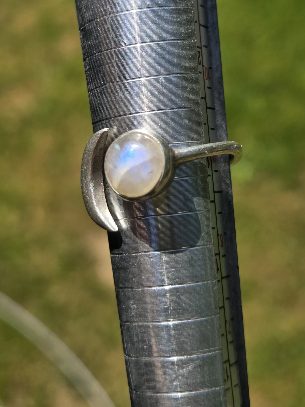 Vintage Moonstone Moon Bypass Ring Sterling Silver 925 Size 9.5 Celestial