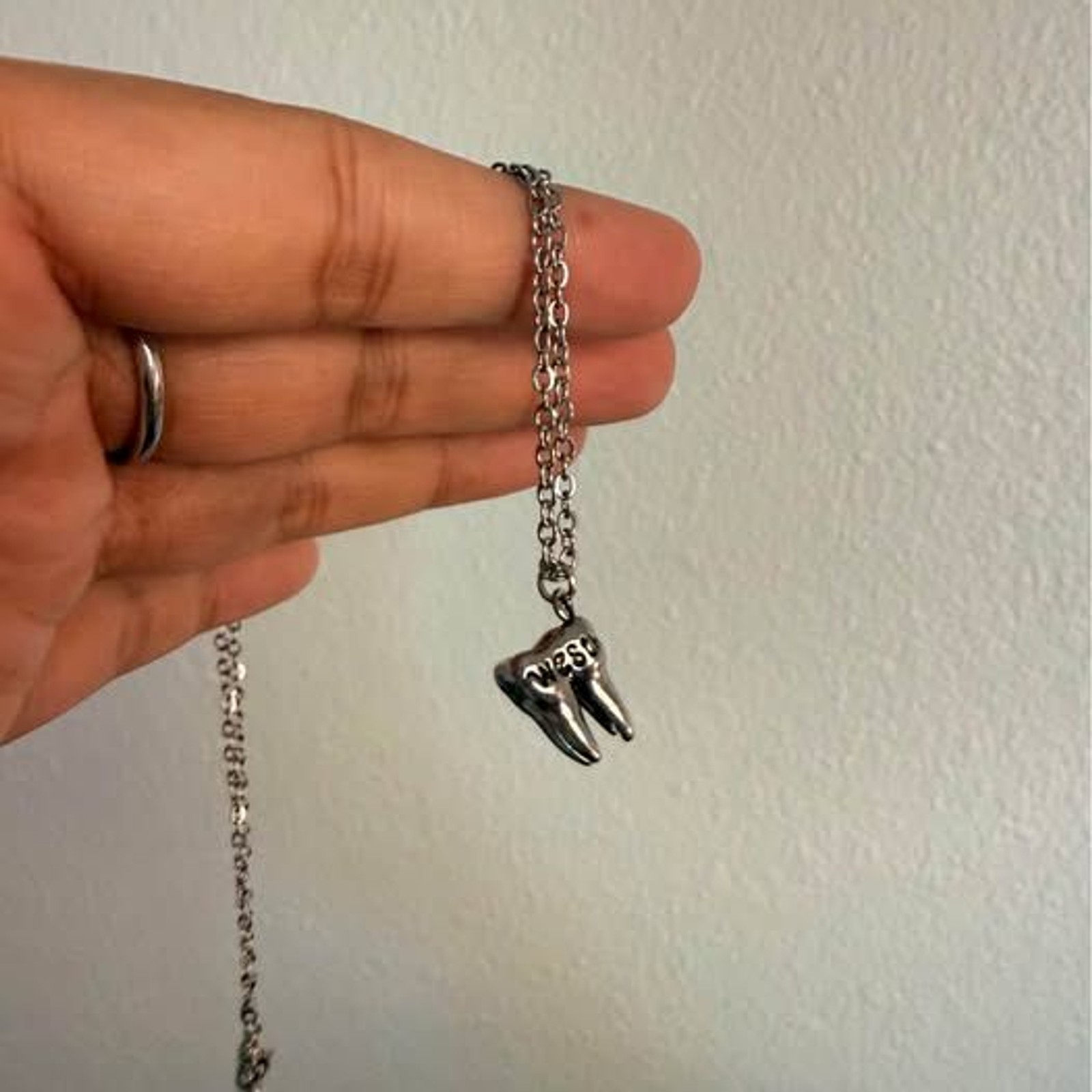 Vintage Wisdom Tooth Pendant Necklace | Stainless Steel Chain