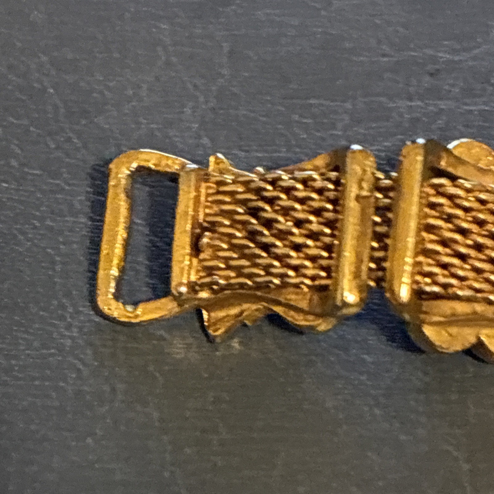 Vtg FLORENZA Victorian Revival Style Slide Bracelet Mesh 7 Embellished Slides 7”