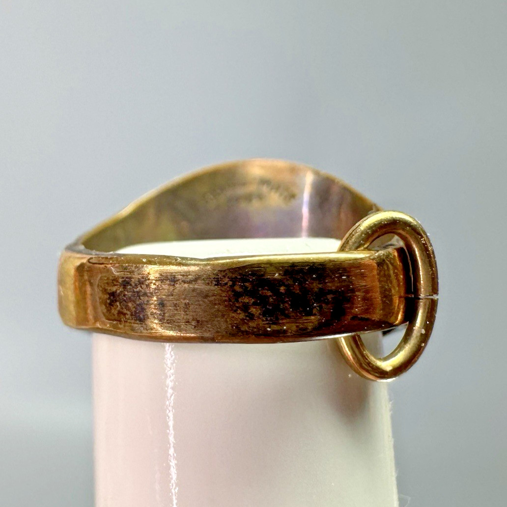 Vtg Class Ring Charm Gold Filled 12K GF Red Stone PLYMOUTH-WHITEMARSH HS PA