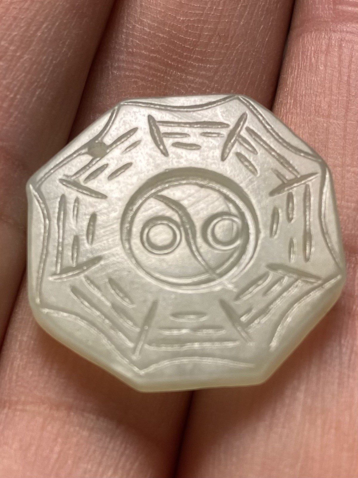 Hand-carved Chinese Tai-Chi pendant necklace