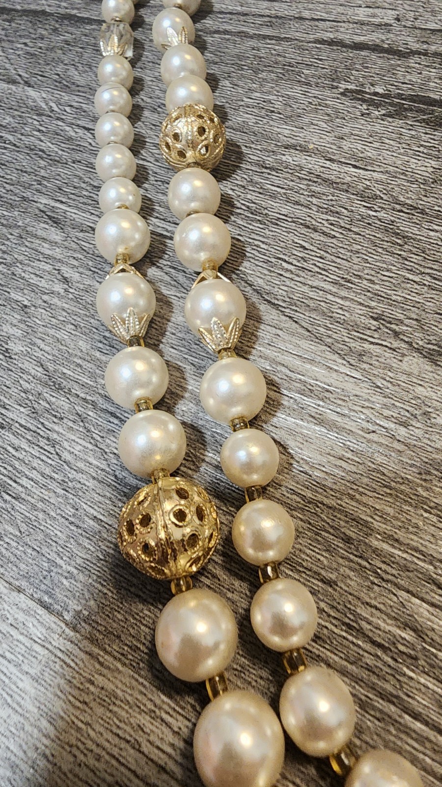 Super Long Japan Beaded Faux Pearl Necklace 53″ Vintage