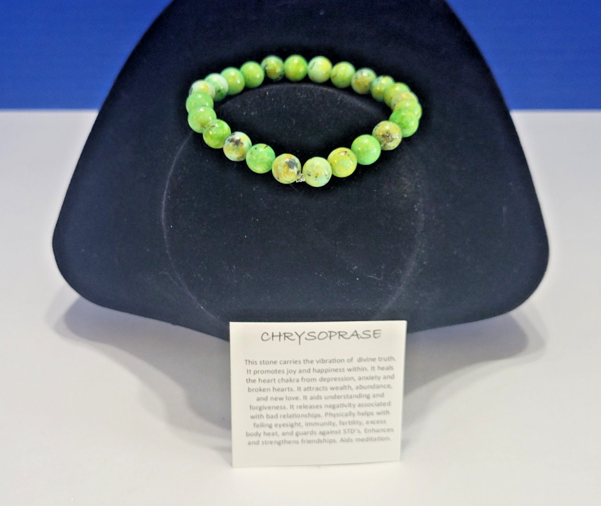 Vintage Natural Chrysoprase Green Beaded Bracelet for Happiness