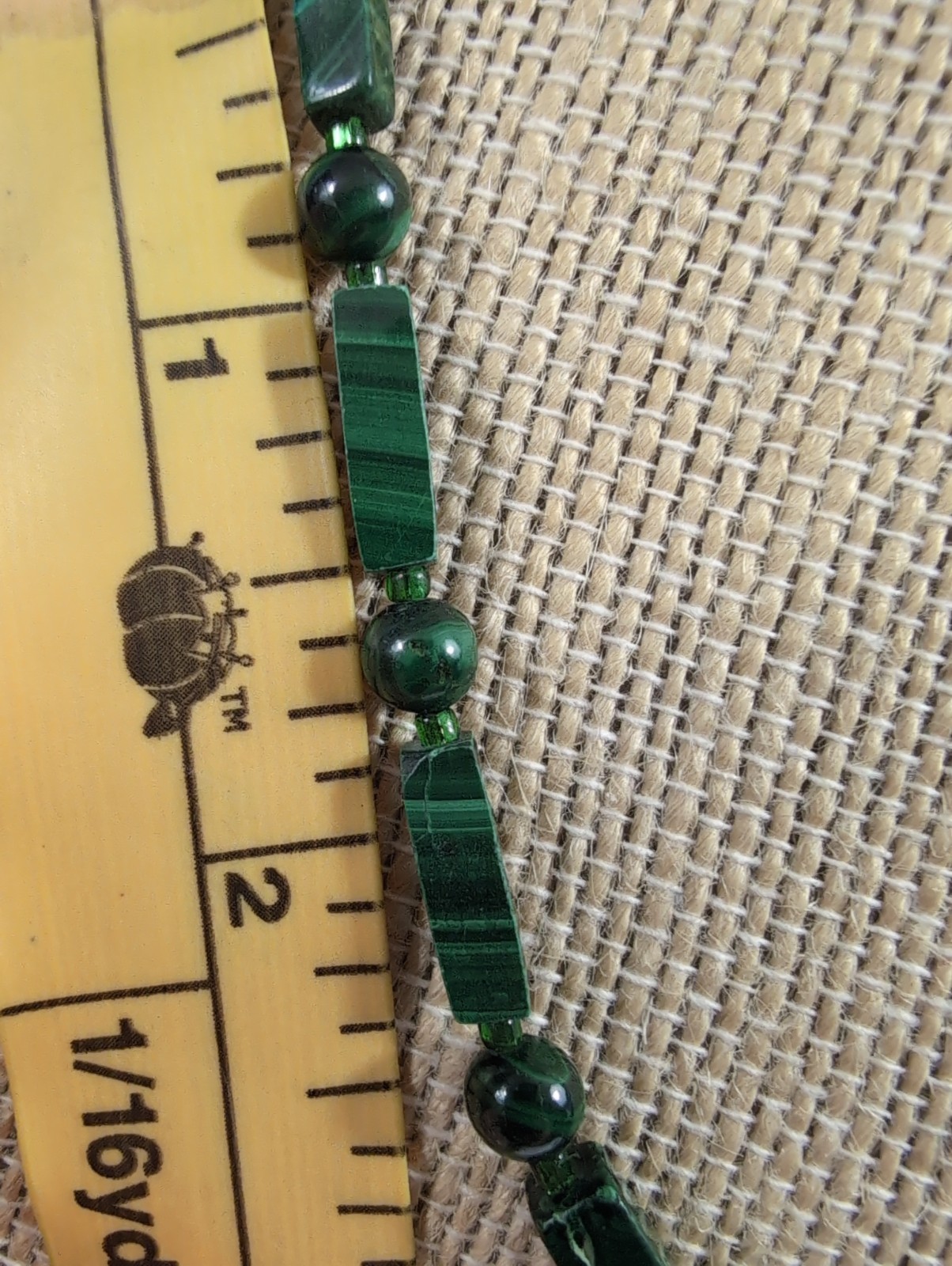 Malachite Beaded Necklace – Green Gemstone Bead Necklace