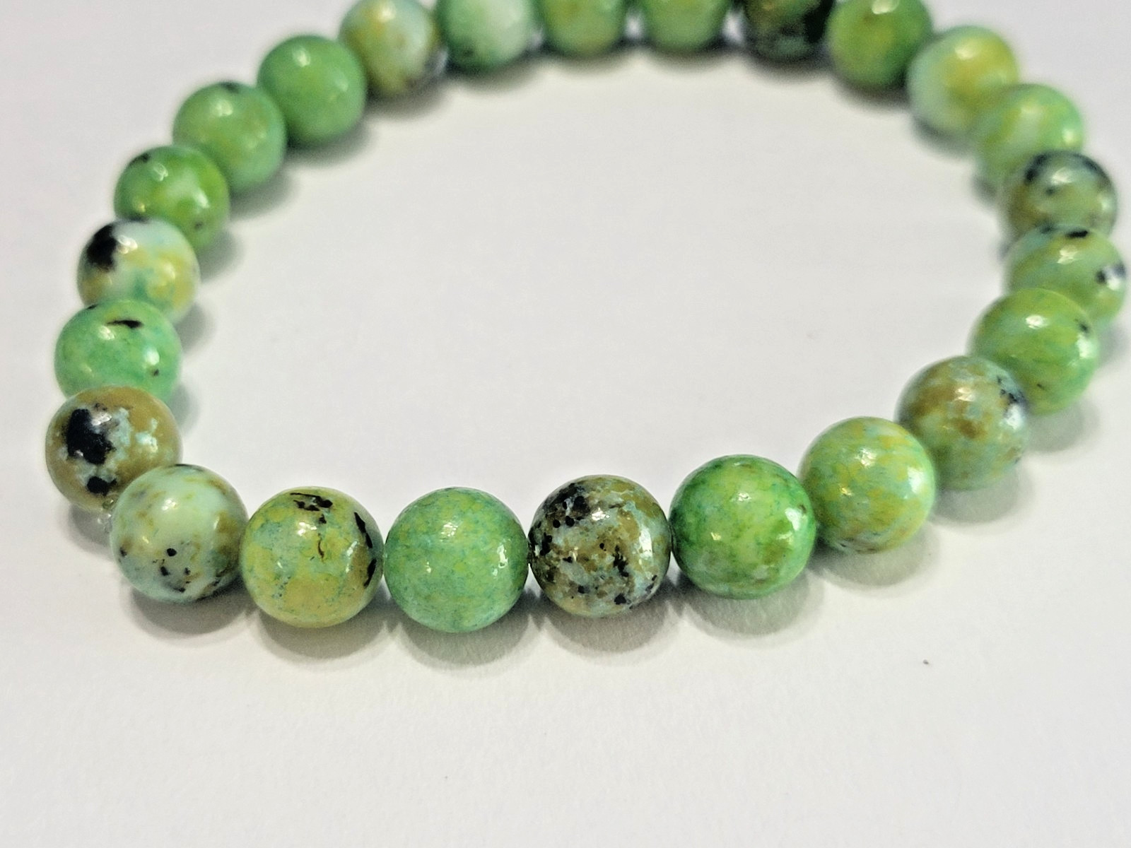 Vintage Natural Chrysoprase Green Beaded Bracelet for Happiness